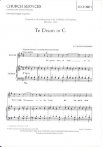 Vaughan Williams Te Deum G Ssaattbb & Organ Sheet Music Songbook