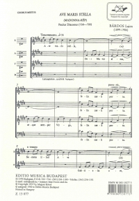 Ave Maris Stella Satb Bardos Sheet Music Songbook