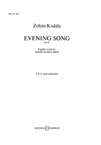 Evening Song Kodaly Ssa Sheet Music Songbook