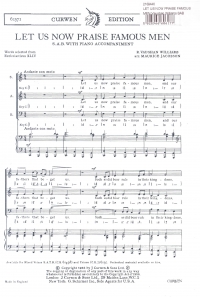 Let Us Now Praise Famous Men Vaughan Williams Sab Sheet Music Songbook