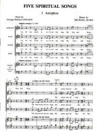 5 Spiritual Songs Hurd Satb Sheet Music Songbook