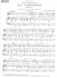 O Jerusalem (carols Of King David 2) Williamson Sheet Music Songbook