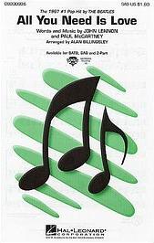 All You Need Is Love The Beatles Sab & Piano Sheet Music Songbook