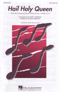 Hail Holy Queen (sister Act) Ssa & Piano Sheet Music Songbook