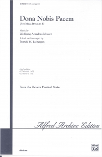 Dona Nobis Pacem Mozart/liebergen Ssa Sheet Music Songbook