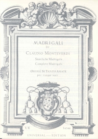 Ohime Se Tanto Amate Monteverdi Ssatb Sheet Music Songbook