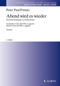 Abend Wird Es Wieder Foerster Satb A Cappella Sheet Music Songbook