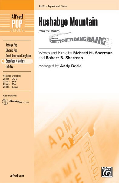 Hushabye Mountain Beck Sherman 2pt Sheet Music Songbook