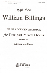 Be Glad Then America Billings Satb A Cappella Sheet Music Songbook