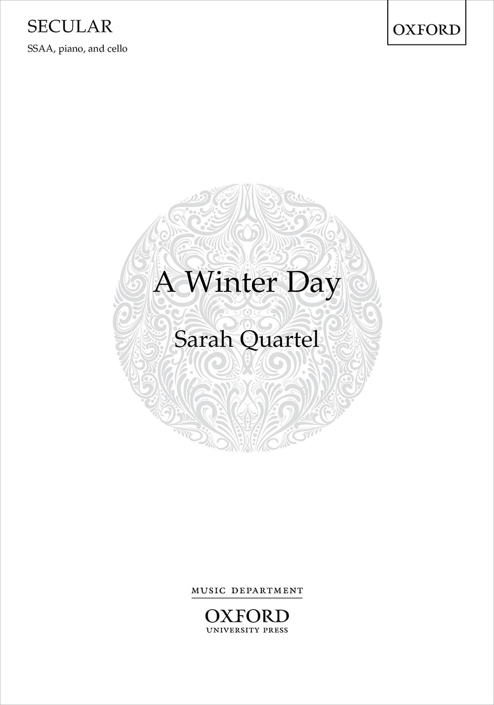 A Winter Day Quartel Ssa, Piano & Cello Sheet Music Songbook