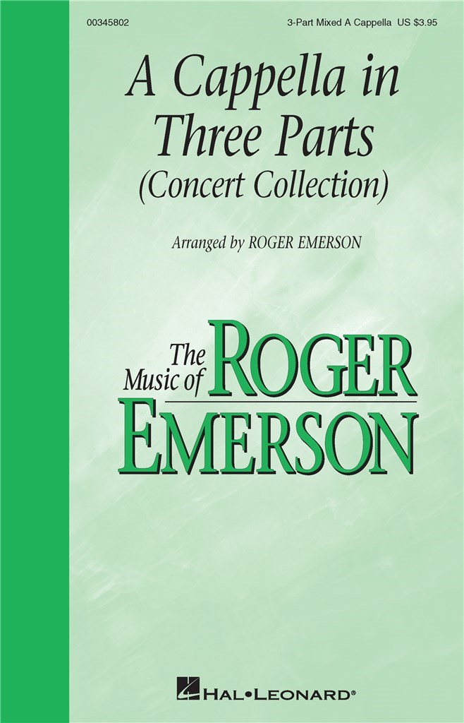 A Cappella In Three Parts Emerson  3-part Mixed Sheet Music Songbook