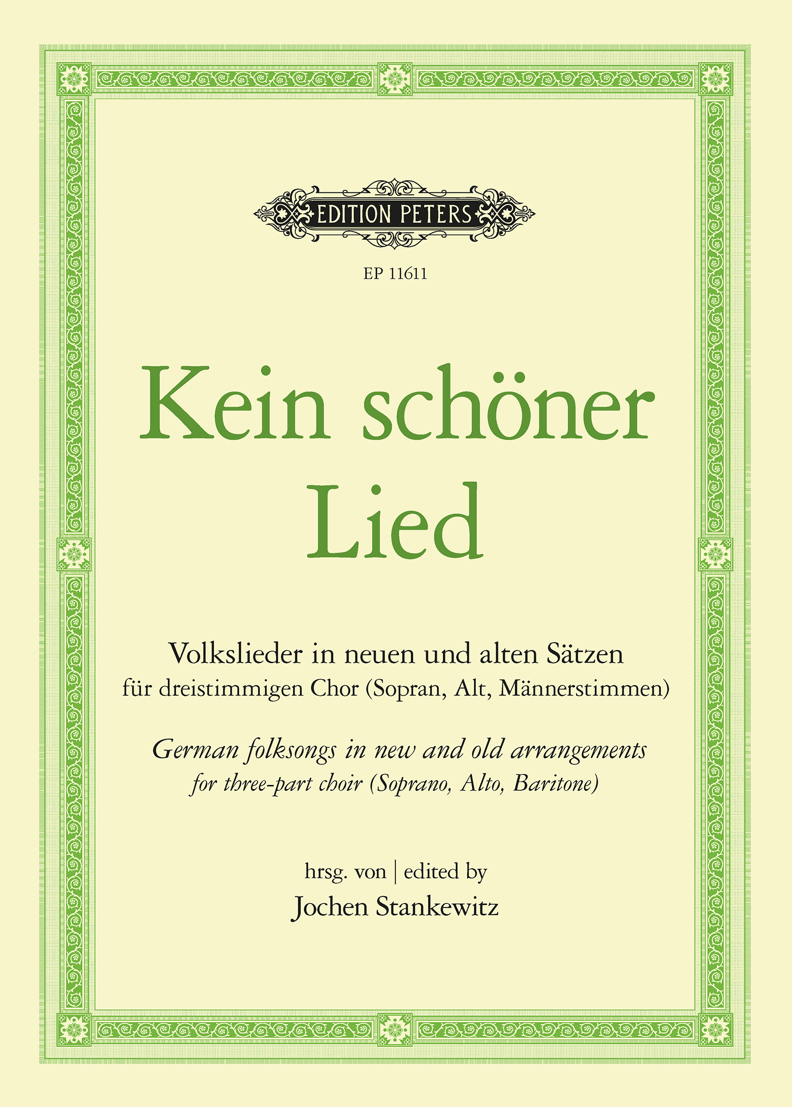 Kein Schoner Lied German Folk Songs Sab Sheet Music Songbook