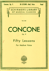 Concone Lessons (50) Op9 Medium Sheet Music Songbook