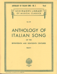 Anthology Of Italian Song Of 17th & 18th Cent Bk 2 Sheet Music Songbook
