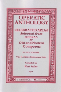 Operatic Anthology Vol 2 (adler) Mezzo-soprano Sheet Music Songbook