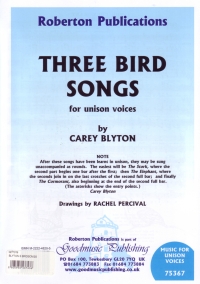 Blyton 3 Birdsongs Sheet Music Songbook