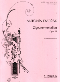 Dvorak Gypsy Songs Op55 High Sheet Music Songbook