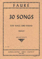 Faure 30 Songs Medium Voice Sheet Music Songbook
