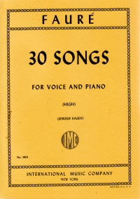 Faure 30 Songs High Sheet Music Songbook