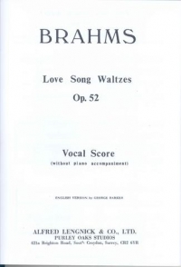 Brahms Liebeslieder Waltzes Op52 Satb Sheet Music Songbook