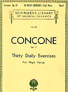 Concone 30 Daily Exercises Op 11 High Voice Sheet Music Songbook