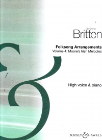 Britten Folksong Arr Vol 4 Moores Irish Melodies Sheet Music Songbook