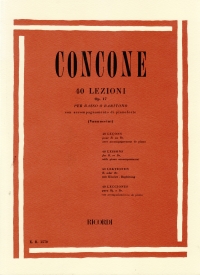 Concone Lessons (40) Op17 Bass/barritone Sheet Music Songbook