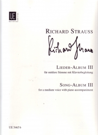 Strauss R Lieder Album Iii Medium Voice Sheet Music Songbook
