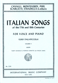 Italian Songs 17/18th Centuries Vol 2 High Sheet Music Songbook