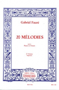 Faure 20 Melodies Vol 2 Soprano Sheet Music Songbook