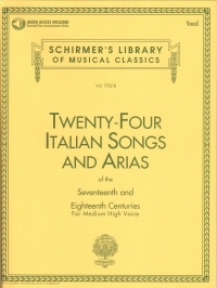 24 Italian Songs & Arias Medium High + Online Sheet Music Songbook