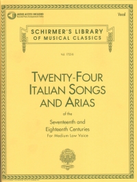 24 Italian Songs & Arias Medium Low + Online Sheet Music Songbook