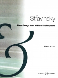 Stravinsky 3 Songs From William Shakespeare Medium Sheet Music Songbook