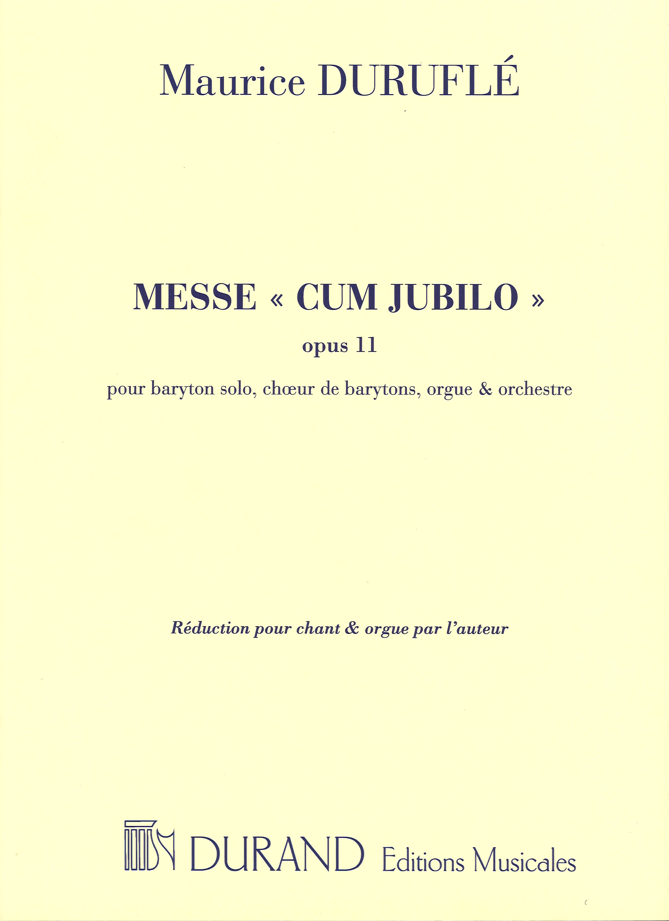 Durufle Messe Cum Jubilo Op11 Voice & Organ Sheet Music Songbook