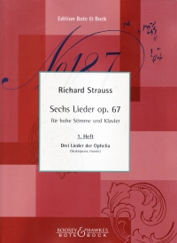 Strauss R Lieder (6) Op67 Vol 1 High Voice Sheet Music Songbook