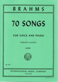 Brahms Songs 70 Kagen German/english Low Sheet Music Songbook