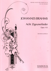 Brahms Gipsy Songs (8) Op103 Low Voice Sheet Music Songbook