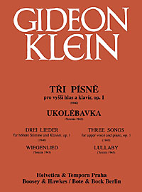 Klein 3 Songs Op1 High Voice (ger/cz) & Piano Sheet Music Songbook