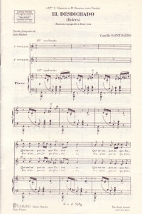 Saint-saens El Desdichado Bolero 2 Voices Sheet Music Songbook