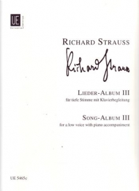 Strauss R Lieder Album Iii Low Voice Sheet Music Songbook
