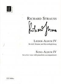 Strauss R Lieder Album Iv Low Voice Sheet Music Songbook