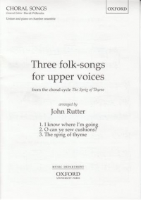 Rutter 3 Folk Songs For Upper Voices Sheet Music Songbook