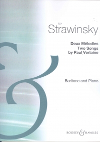Stravinsky Two Songs Verlaine Baritone & Piano Red Sheet Music Songbook