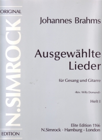 Brahms Songs 15 Selected Vol 1 Low Voice Sheet Music Songbook
