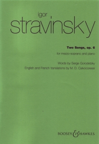 Stravinsky 2 Songs Op6 Soprano Voice & Piano Sheet Music Songbook