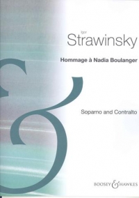 Stravinsky Hommage A N Boulanger 2 Voices Sop/alto Sheet Music Songbook