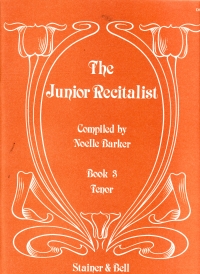 Junior Recitalist Book 3 Tenor Barker Sheet Music Songbook