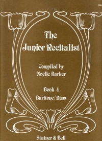 Junior Recitalist Book 4 Baritone Bass Barker Sheet Music Songbook