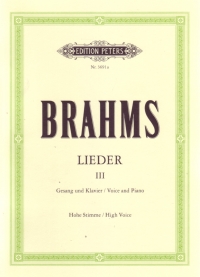 Brahms Songs Vol 3 High Voice Sheet Music Songbook