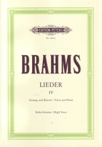 Brahms Songs Vol 4 High Voice Sheet Music Songbook
